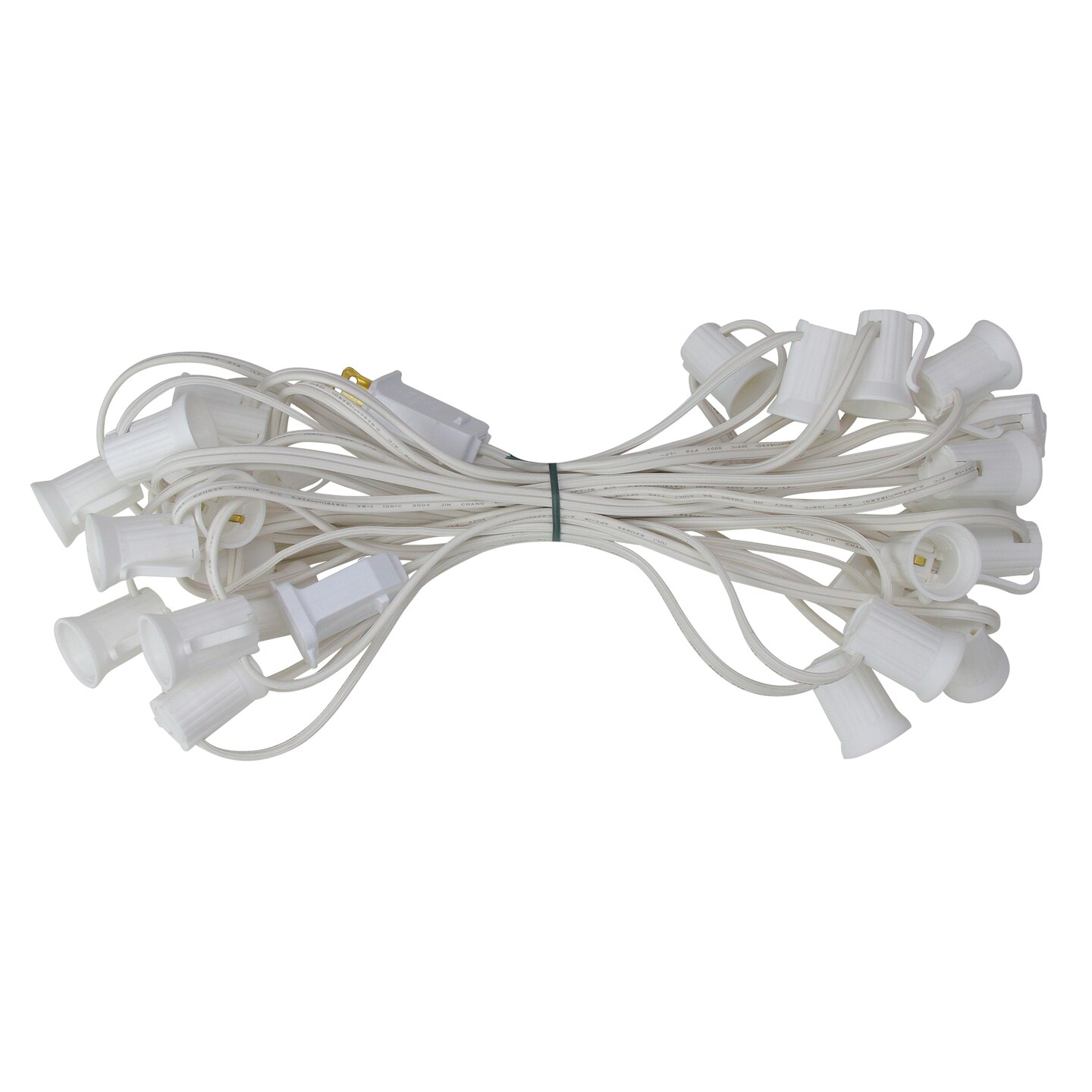 Northlight Commercial Grade C9 Christmas Light Socket Set - 25&#x27; - White Wire