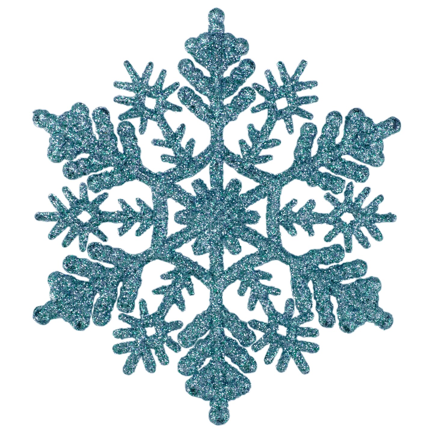 Northlight 24ct Turquoise Blue Glitter Snowflake Christmas Ornaments 4