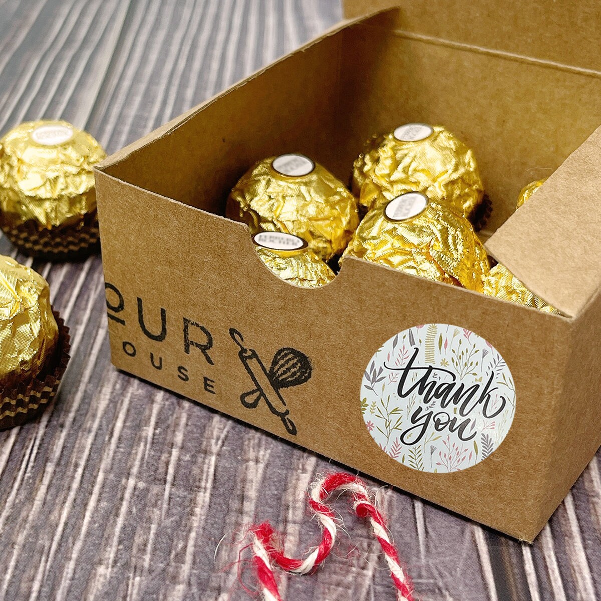 Wrapables 1.5" / 2" Thank You Stickers Roll, Sealing Stickers and Labels for Boxes, Envelopes, Bags, Small Businesses, Weddings, Parties (500pcs)