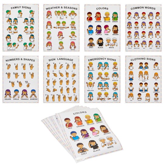 Sign Language Posters for Kids, Teacher Classroom Supplies (13 x