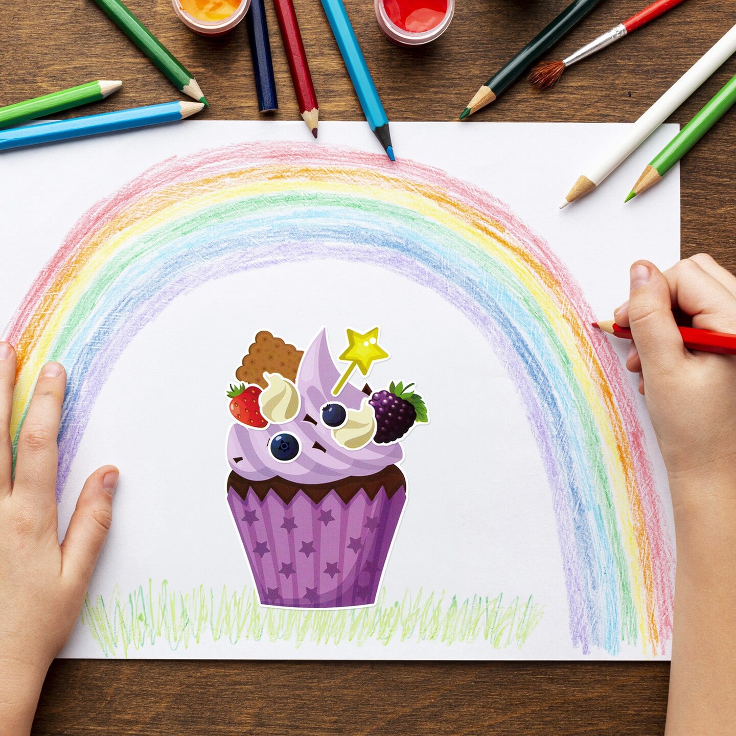 Wrapables Make Your Own Sticker Sheets, DIY Make a Face Animal, Food, Party Favor Stickers (24 Sheets)