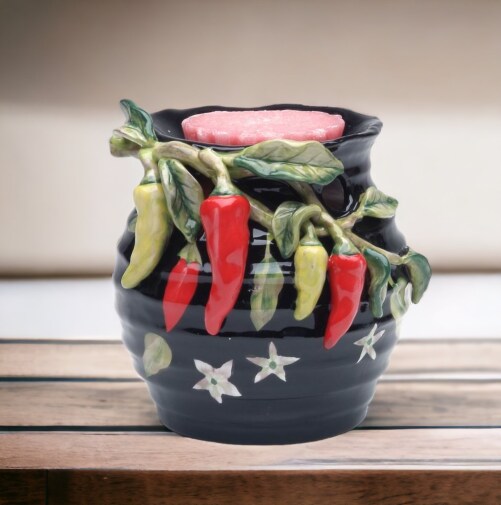 Ceramic Chili Pepper Tart Burner, Home D&#xE9;cor, Gift for Her, Gift for Mom, Kitchen D&#xE9;cor, Bathroom Decor