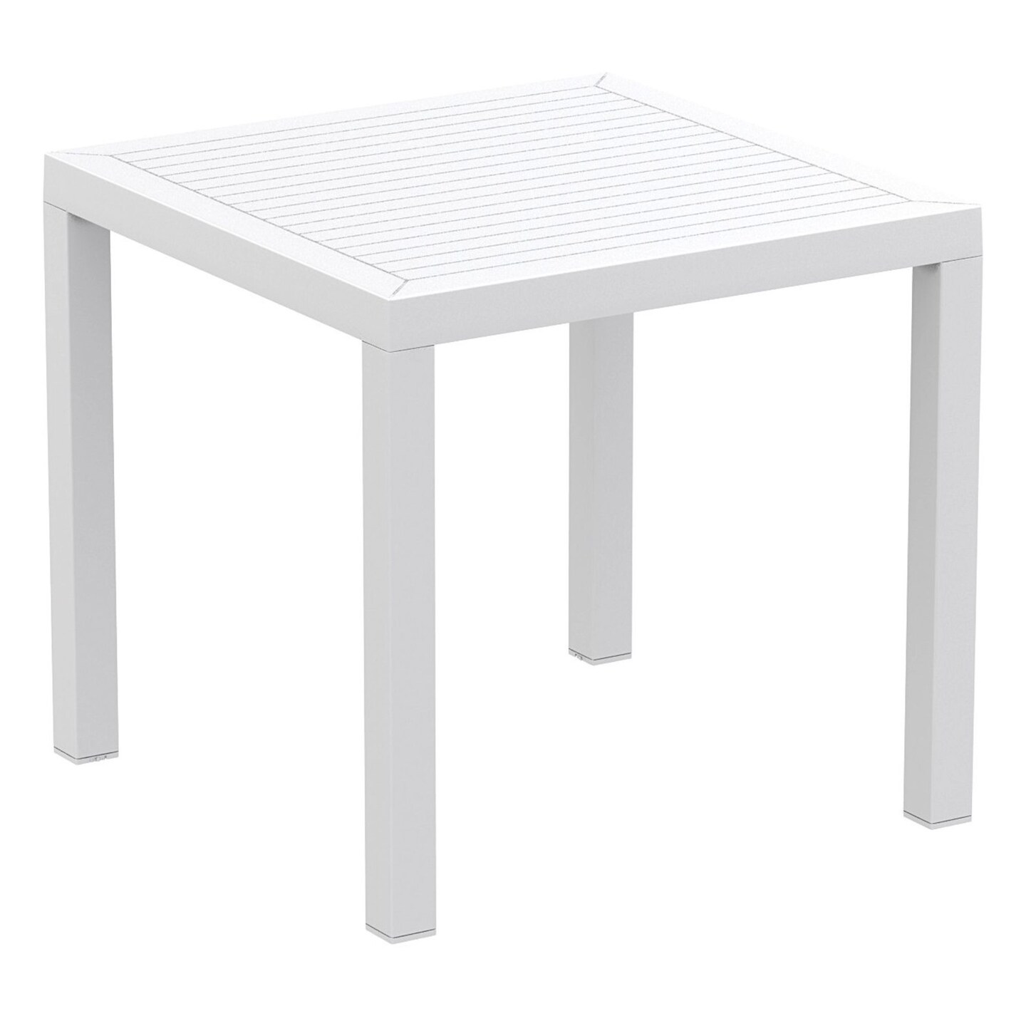 Luxury Commercial Living 31.5" White Square Outdoor Patio Dining Table