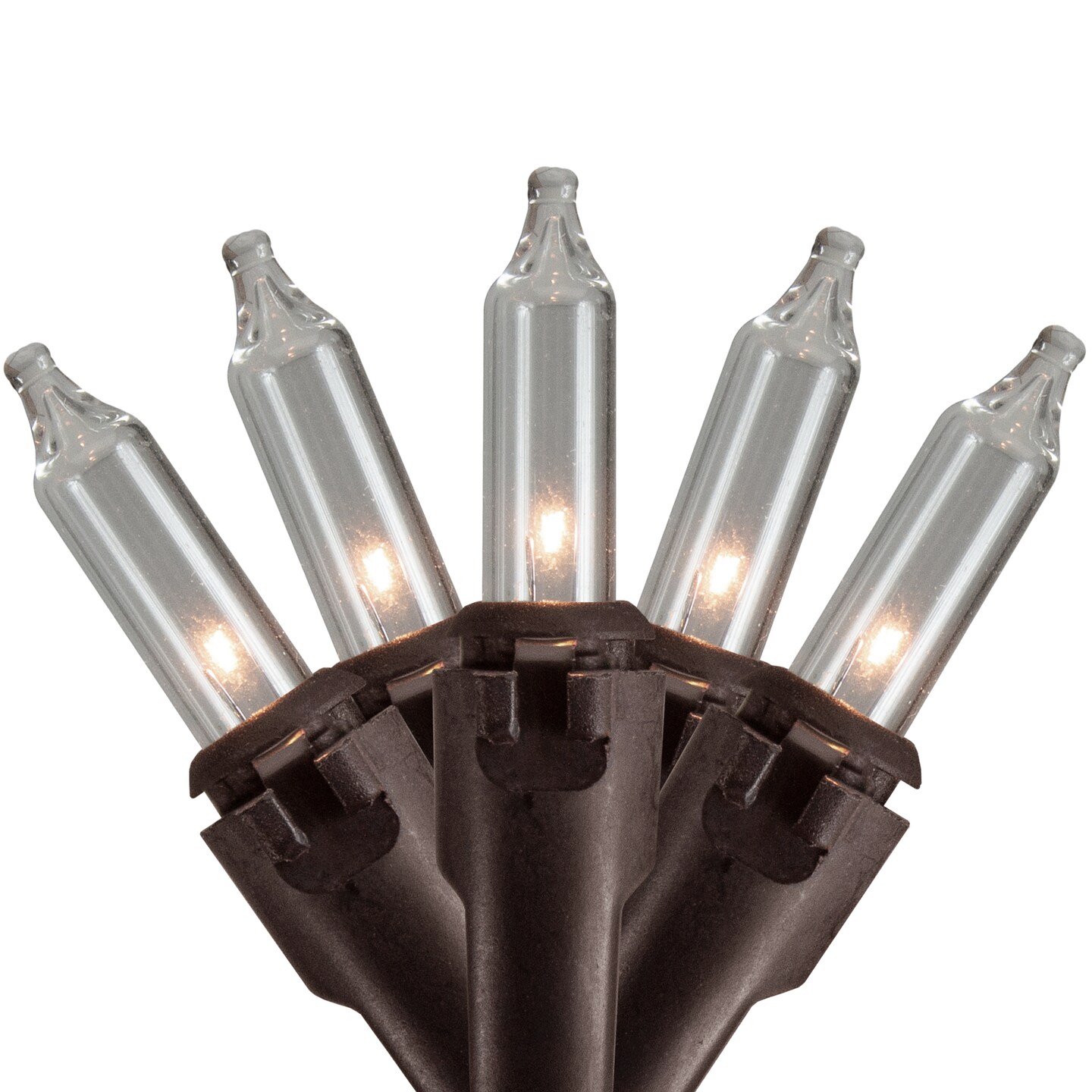 Brite Star Commercial Length Mini Christmas Light Set - Clear - 149.5' Brown Wire - 300ct