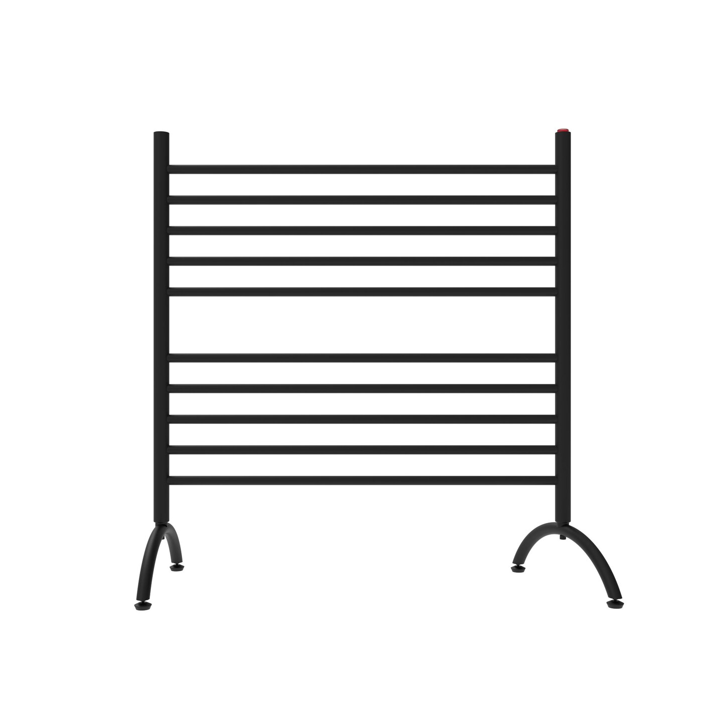 Amba Products 38&#x22; Matte Black 10 Cylindrical Brushed Bars Freestanding Towel Warmer
