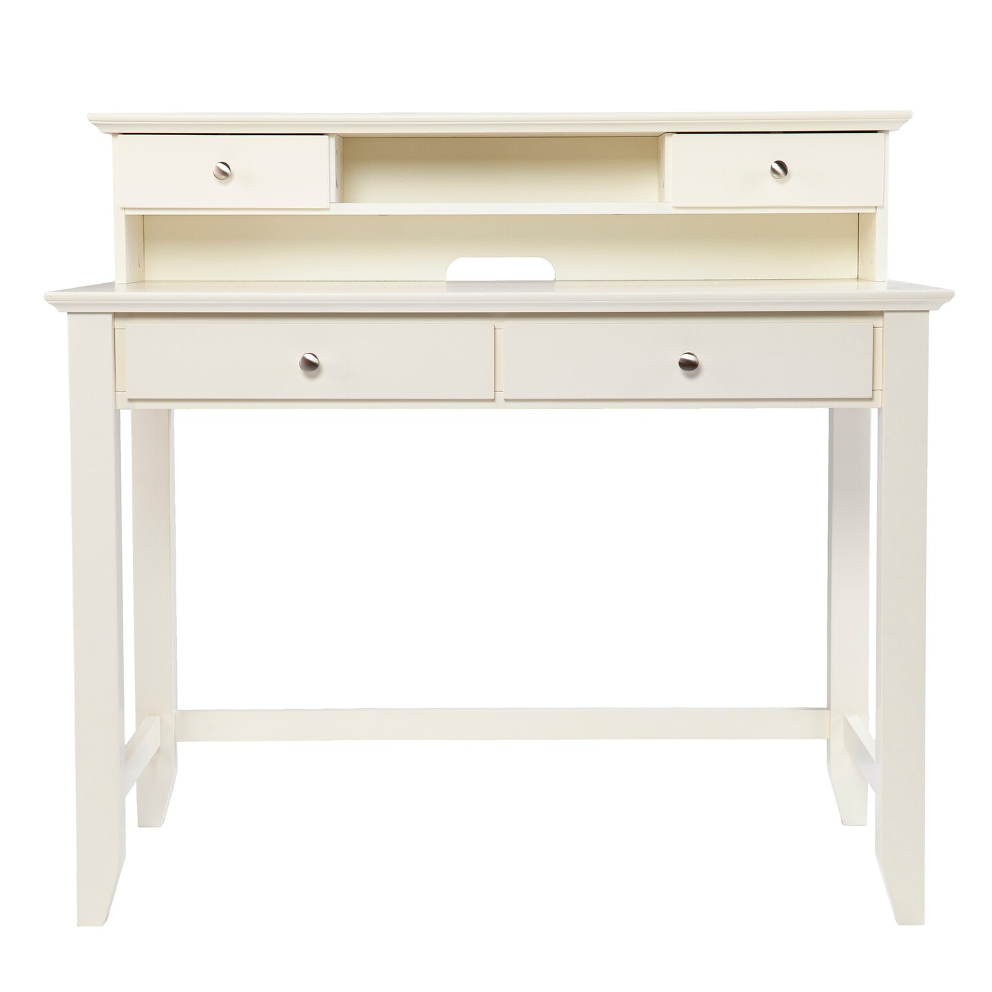 Southern Enterprises 3.5' White Barberry Secretary Desk with Storage
