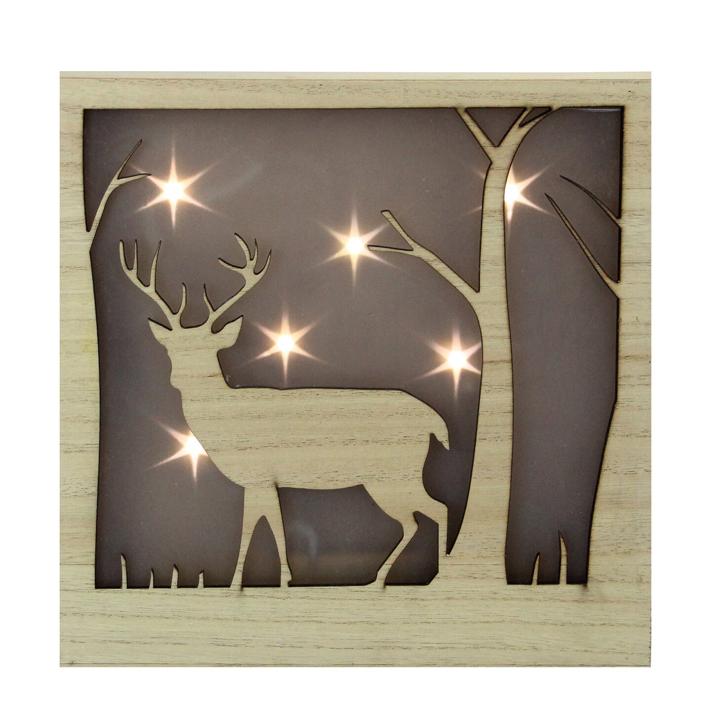 Northlight LED Lighted Deer with Stars Wooden Christmas Box - 9.75"