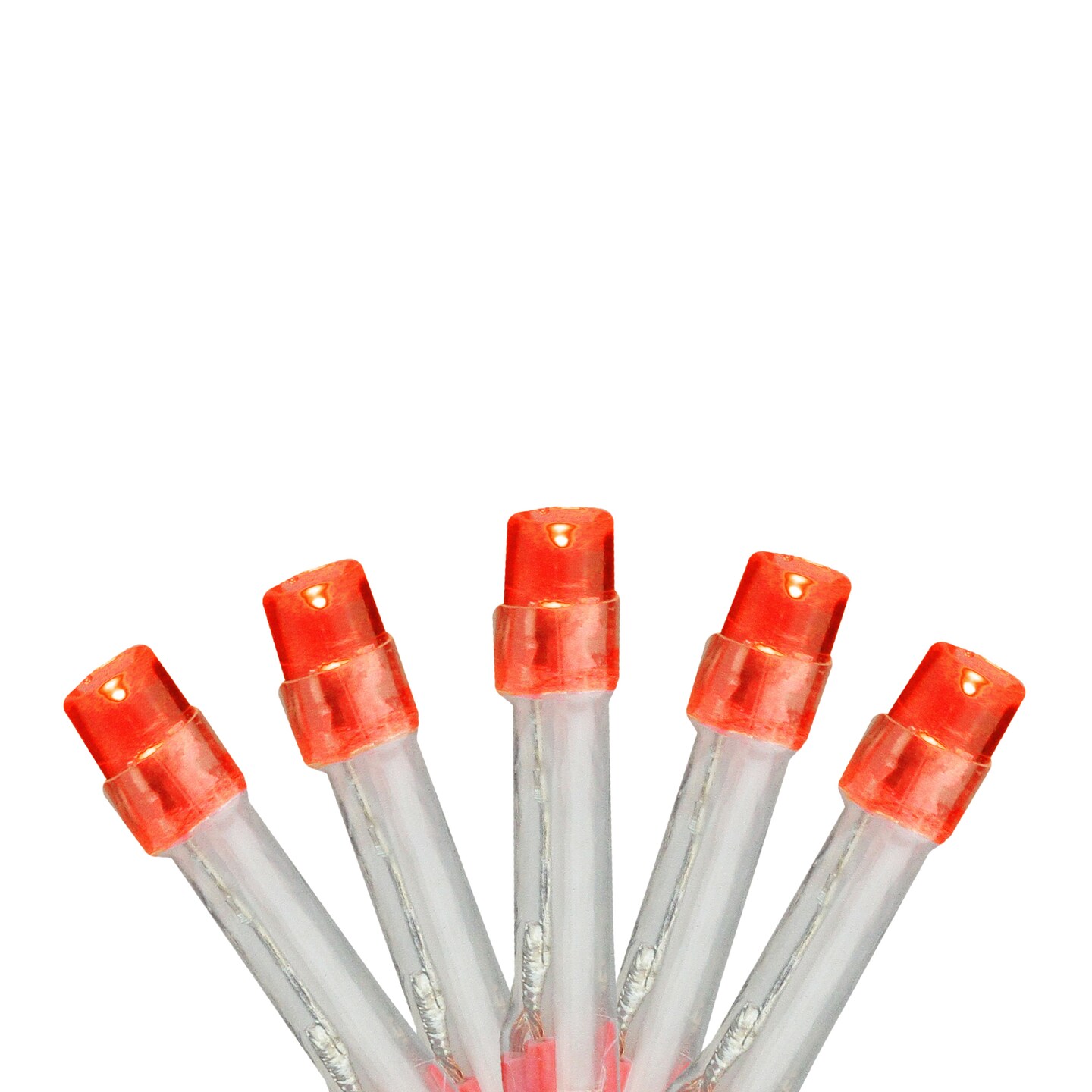 Brite Star 15 Battery Operated Orange LED Micro Wide Angle Mini Christmas Lights - 4.8 ft Red Wire