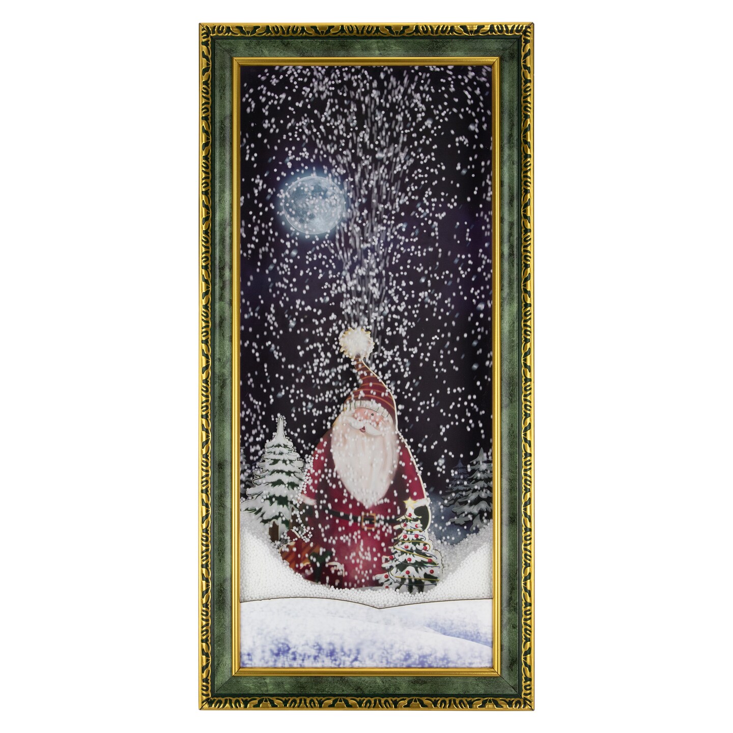 Northlight 31&#x22; LED Lighted Musical Snowing Santa Wall Plaque
