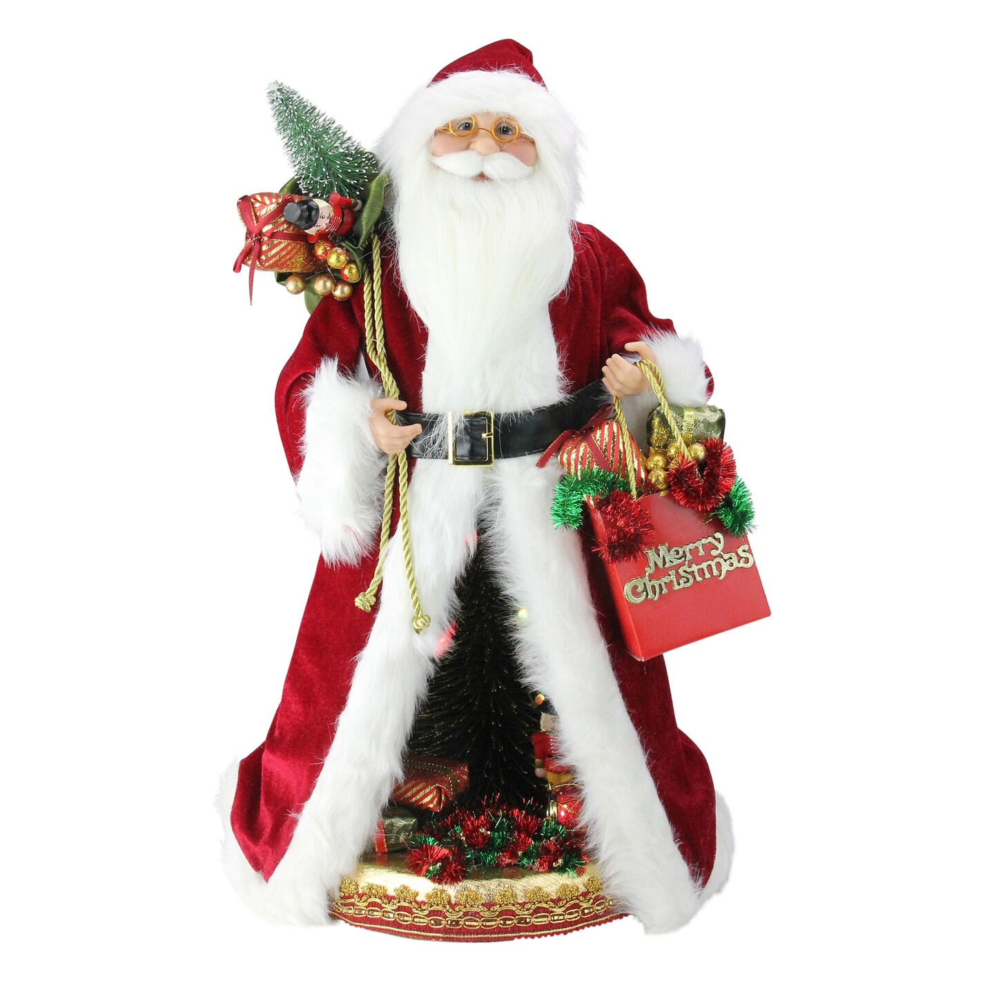 Northlight LED Lighted Musical Standing Santa Claus Christmas Scene Figurine - 20&#x22;
