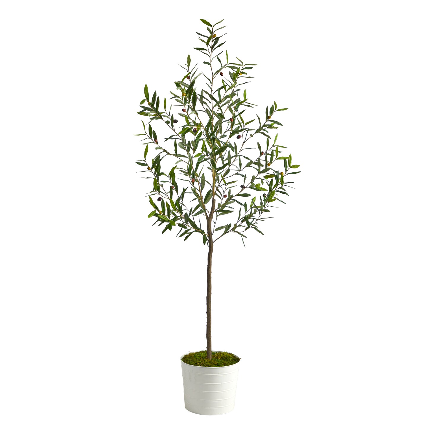 Nearly Natural 74 Olive Artificial Tree In White Planter Michaels 
