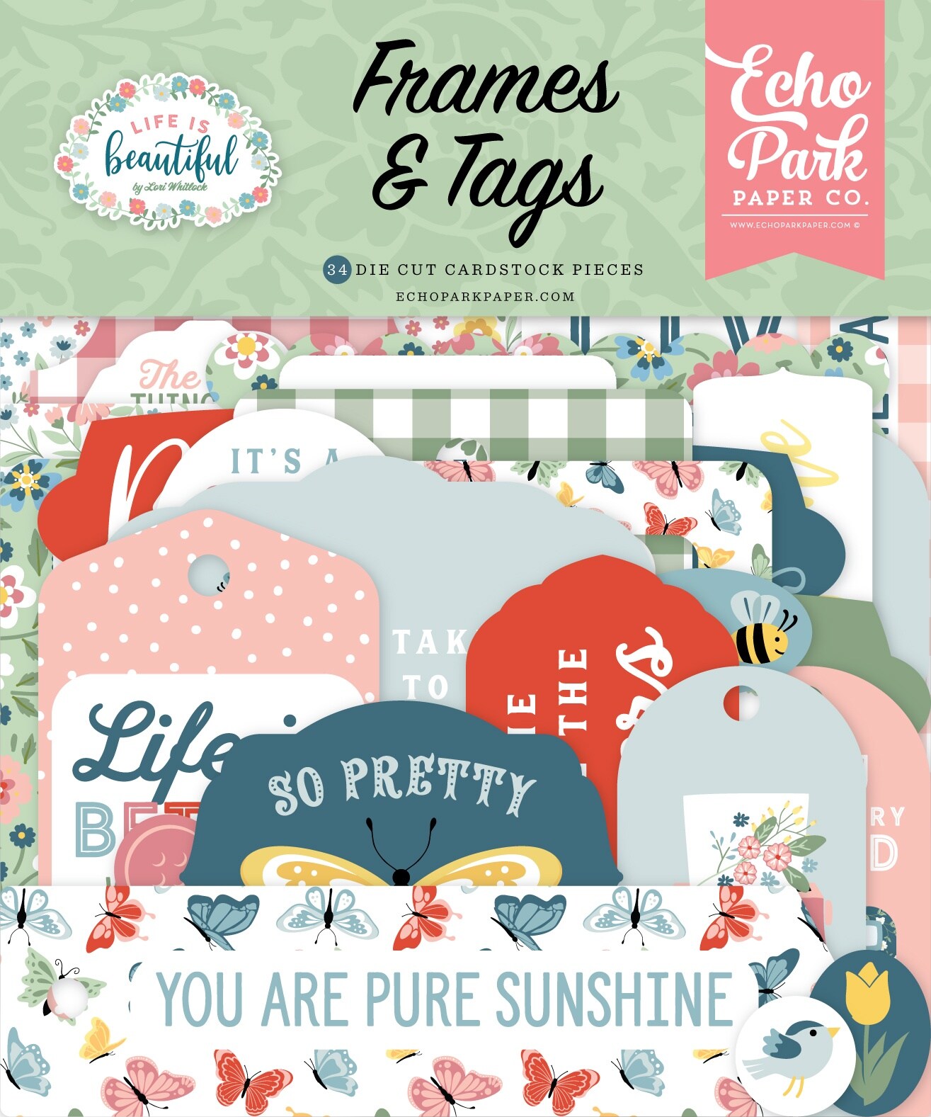 Echo Park Cardstock Ephemera 33/Pkg-Frames & Tags, Life Is Beautiful