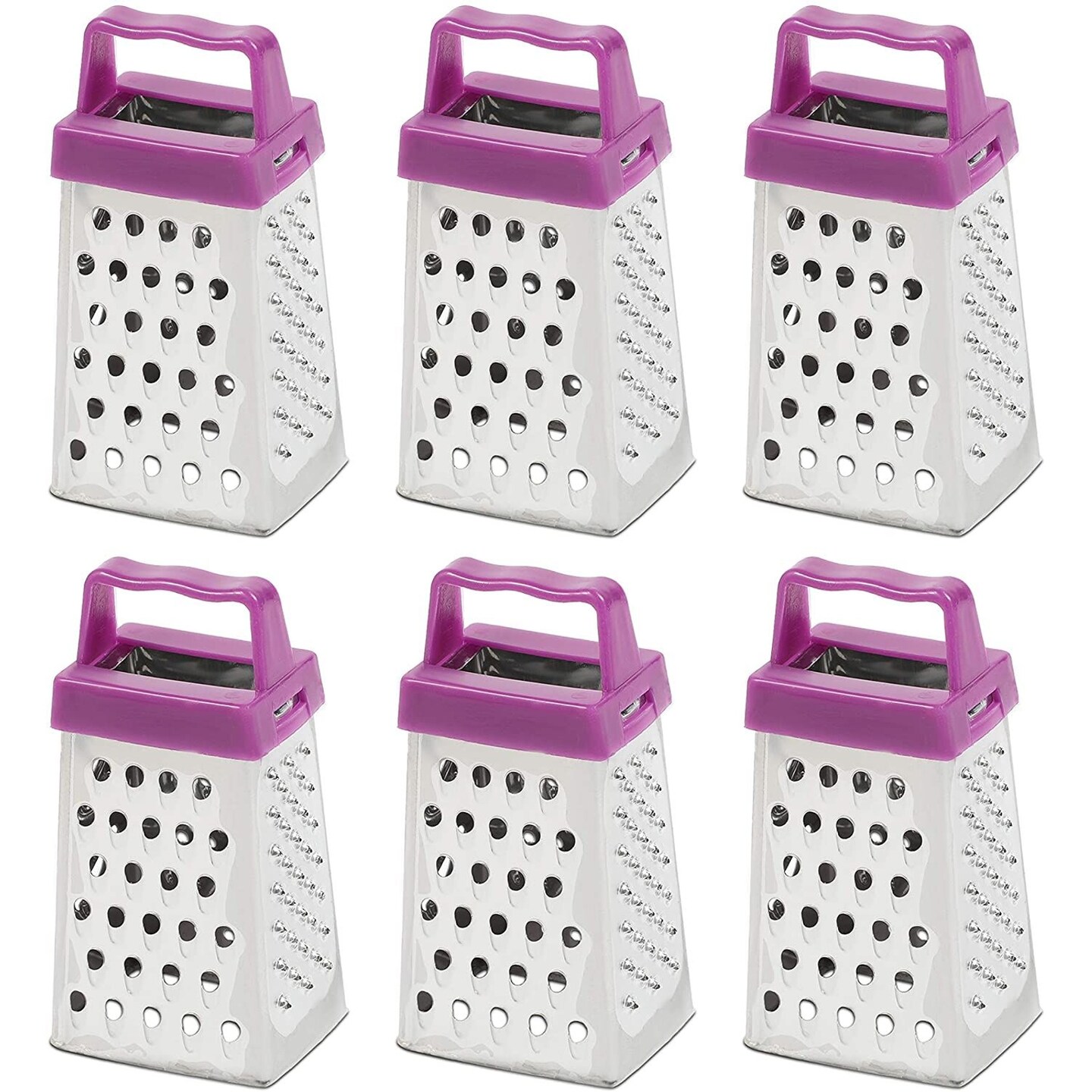 Novelty Mini Stainless Steel Cheese Grater Set (1.5 x 2.9 x 1.15 Inches, 6  Pack)