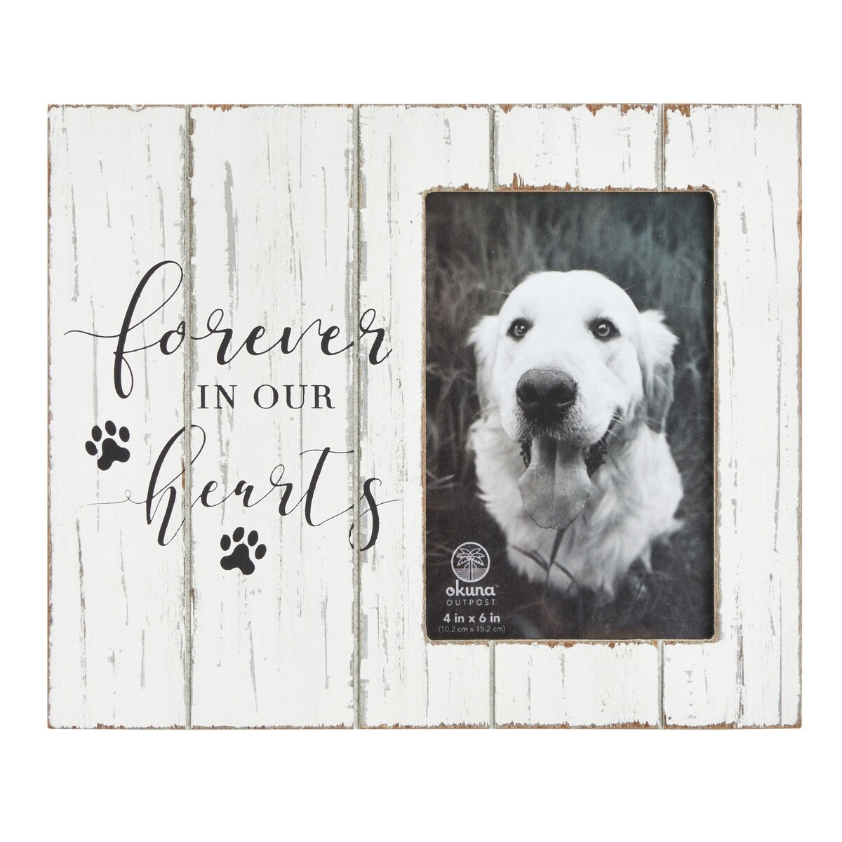 Rustic-Style Wooden Pet Memorial Picture Frame, 9.5x7.9-Inch Sentimental  Dog Photo Frame to Memorialize Pets That Have Passed On, Forever In Our