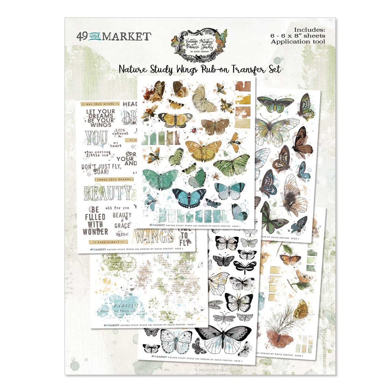 Nature Study Rub-Ons 6&#x22;X8&#x22; 6/Sheets-Wings