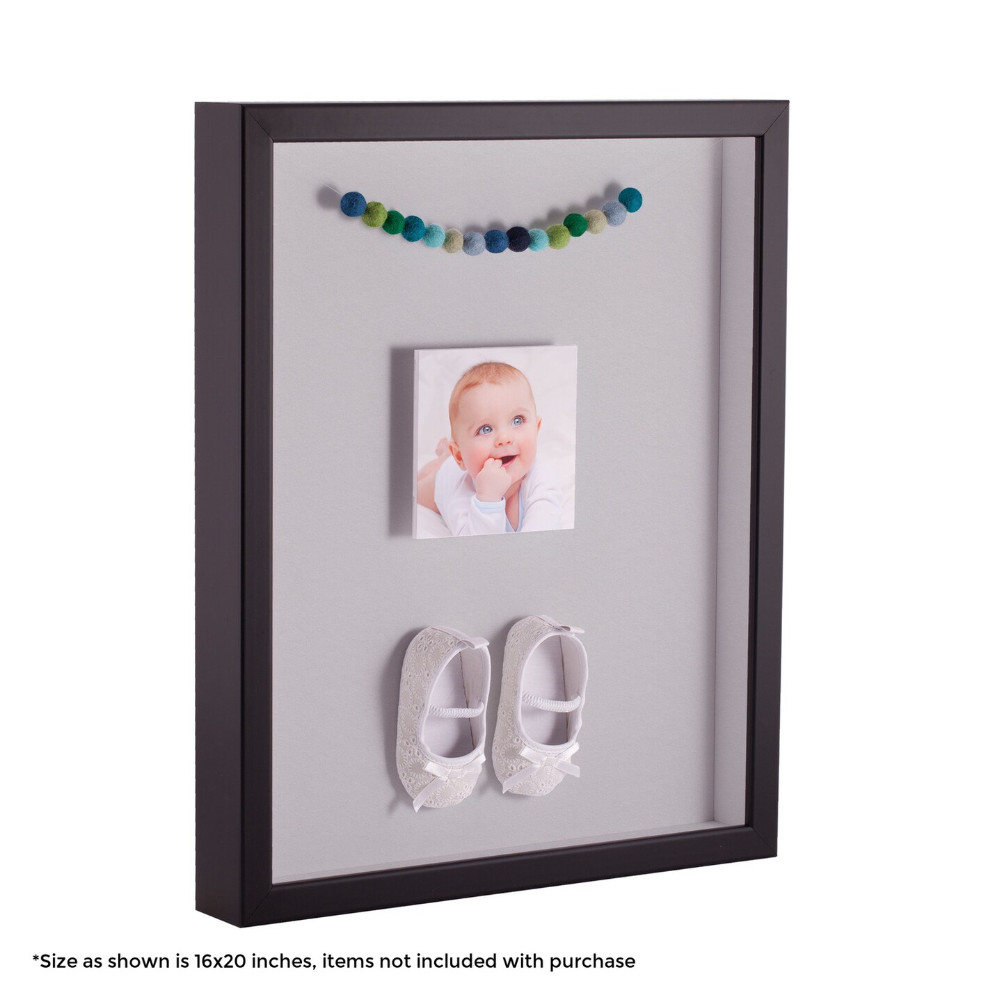 ArtToFrames 24x24 Inch Shadow Box Picture Frame, with a Satin Black Tall 1.00" Wide Shadowbox frame and Super White Mat Backing (4654)