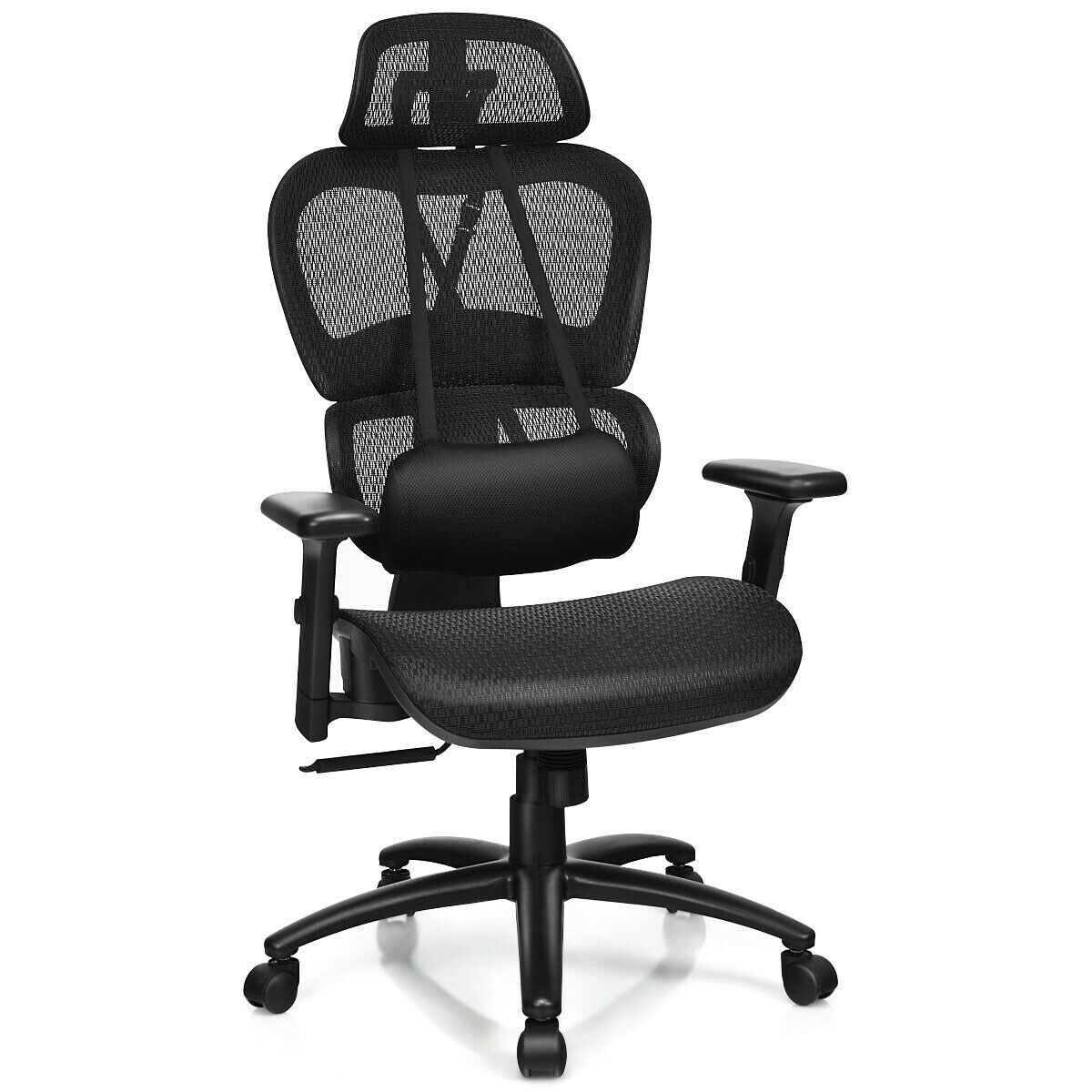 Gymax Mesh Office Chair Recliner High Back Adjustable with Headrest and Lumbar  Support