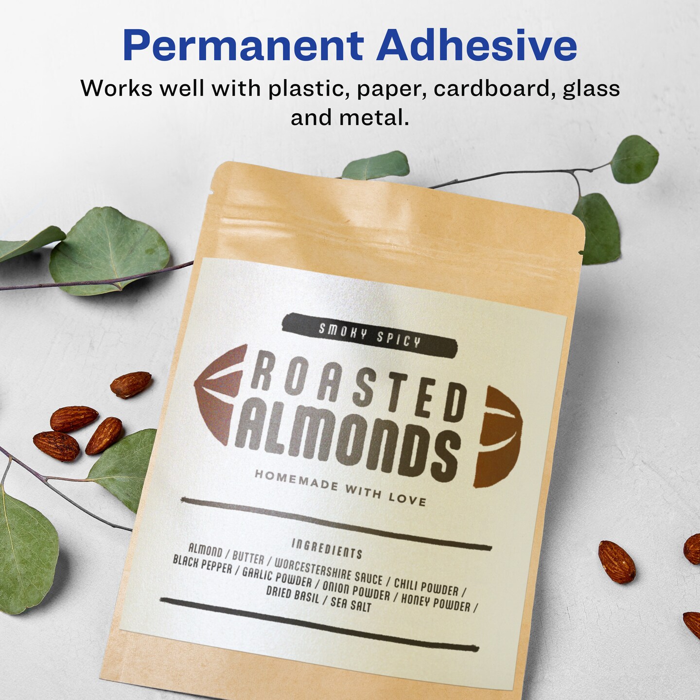 Avery Pearlized Ivory Square Labels with Sure Feed Technology, 4" x 4"