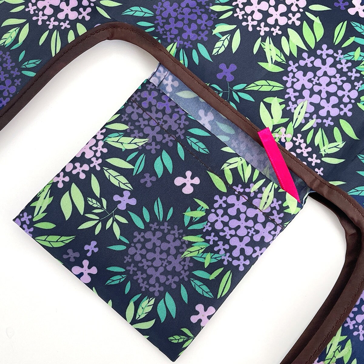 Wrapables JoliBag Collection Reusable Shopping Bag (Set of 2), Purple Hydrangeas