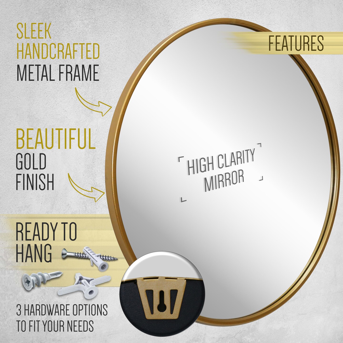HBCY Creations Wall Mirror for Entryways, Washrooms, Living Rooms and More