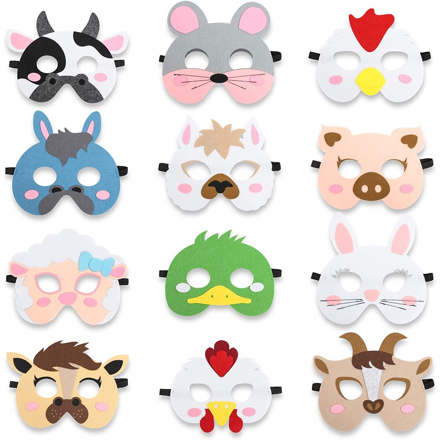 (12) Foam Animal Masks Party Favors