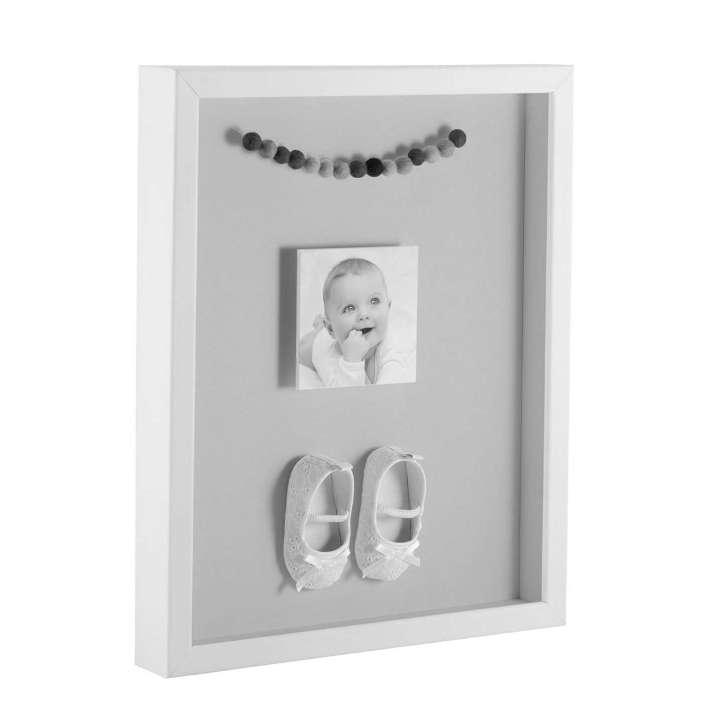ArtToFrames 10x10 Inch Shadow Box Picture Frame, with a Satin White 1" Wide Shadowbox frame and Super White Mat Backing (4655)