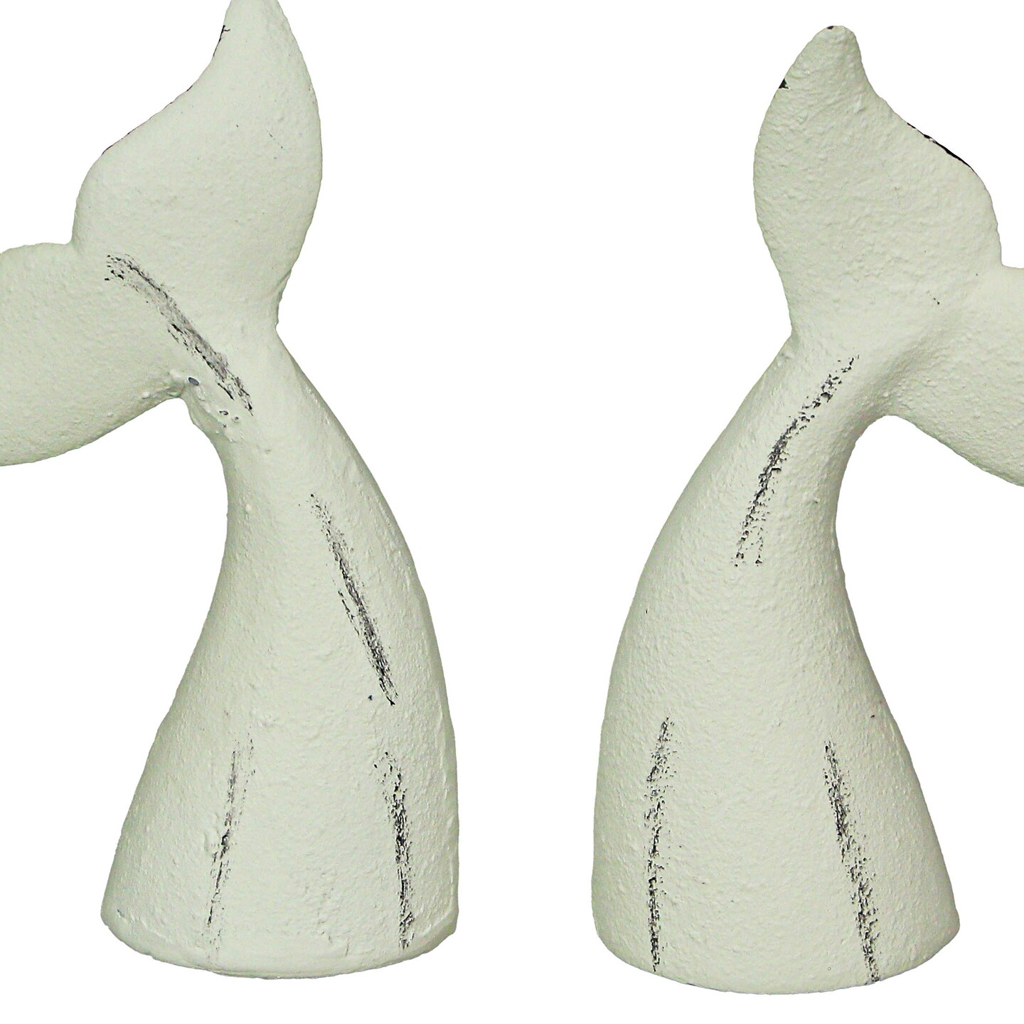 Set of 2 Cast Iron Whale Tail Bookends Nautical Home Decor Bookshelf Sculpture