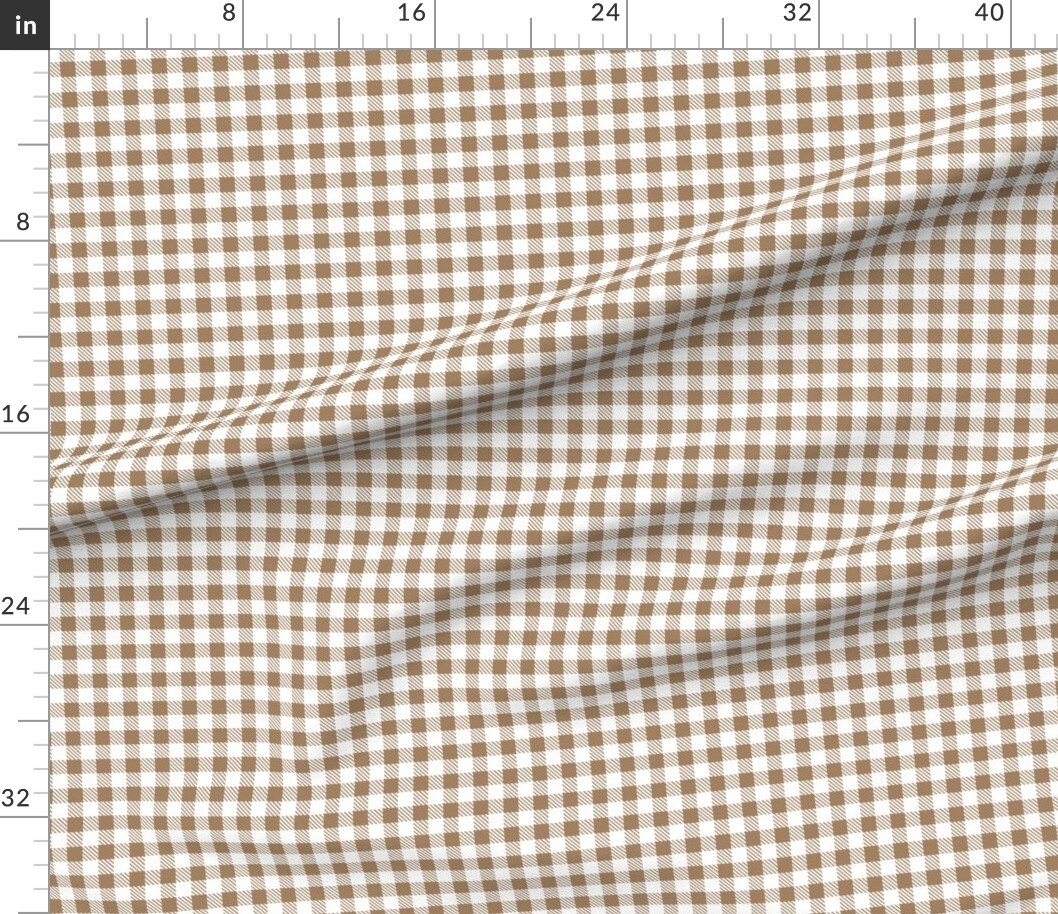 Petal Signature Cotton by the Yard or Fat Quarter Neutral Squares Checkered Earth Tones Custom Printed Fabric by Spoonflower
