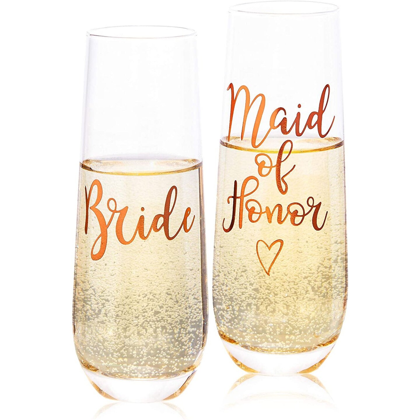 Rose gold wedding flutes online