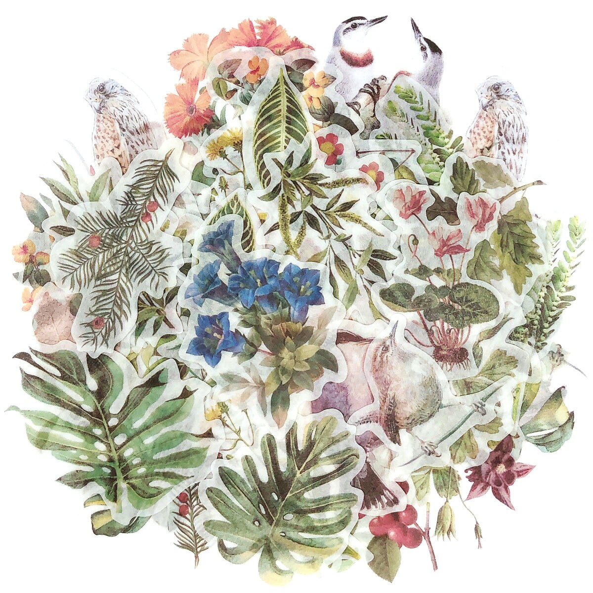 Wrapables Decorative Scrapbooking Washi Stickers, DIY Crafts for Stationery, Diary, Card Making (60 pcs)