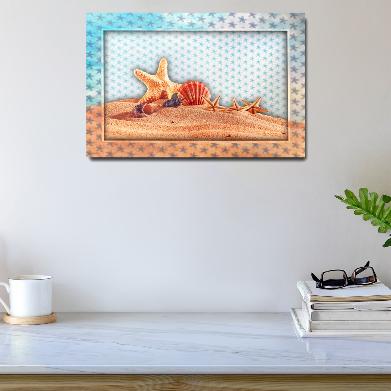 5D Multi-Dimensional Wall Art - Custom Made Starfish Wall Art Print On Strong Polycarbonate Panel W/ Vibrant Colors By