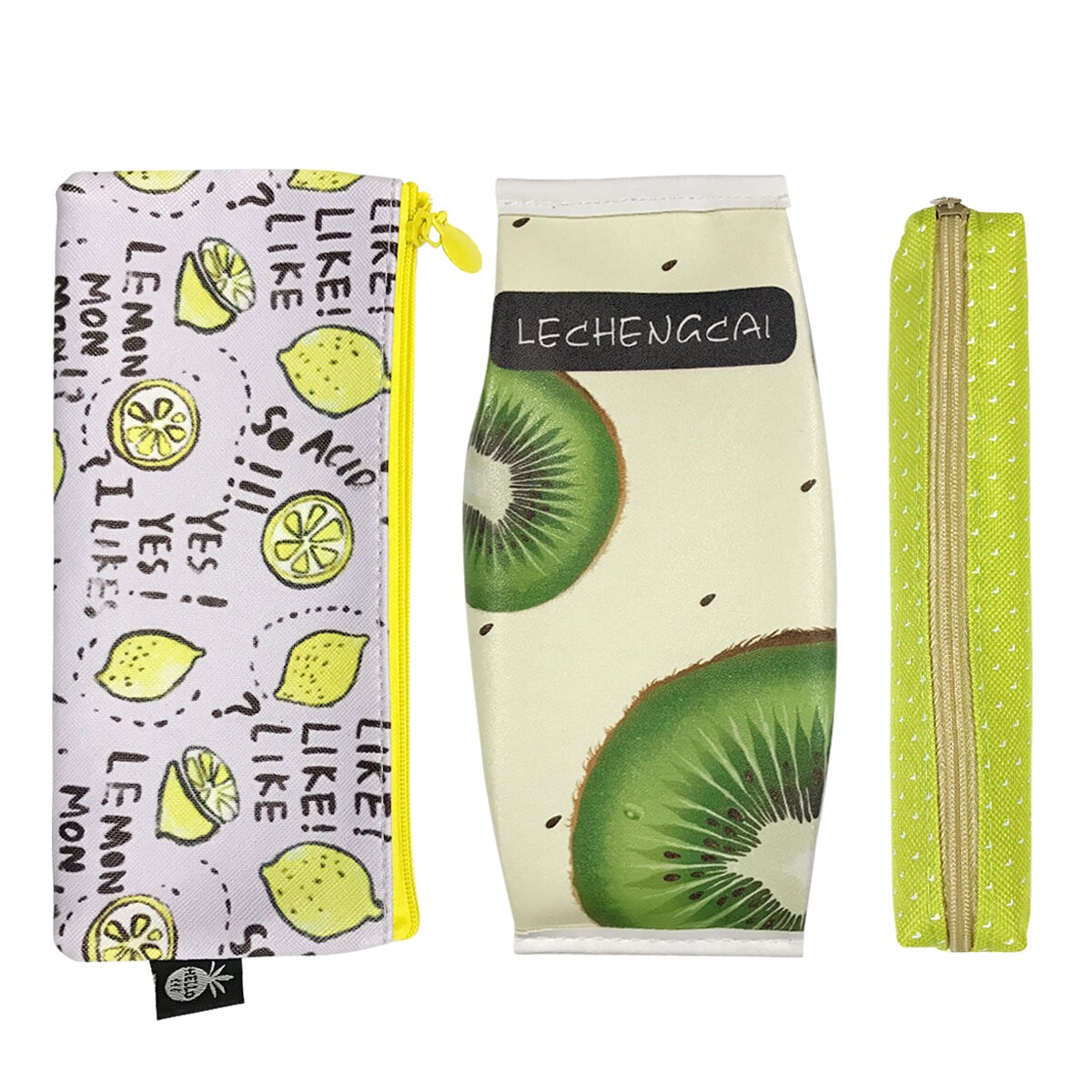Wrapables Trendy Food Pencil Case and Stationery Pouches (Set of 3)