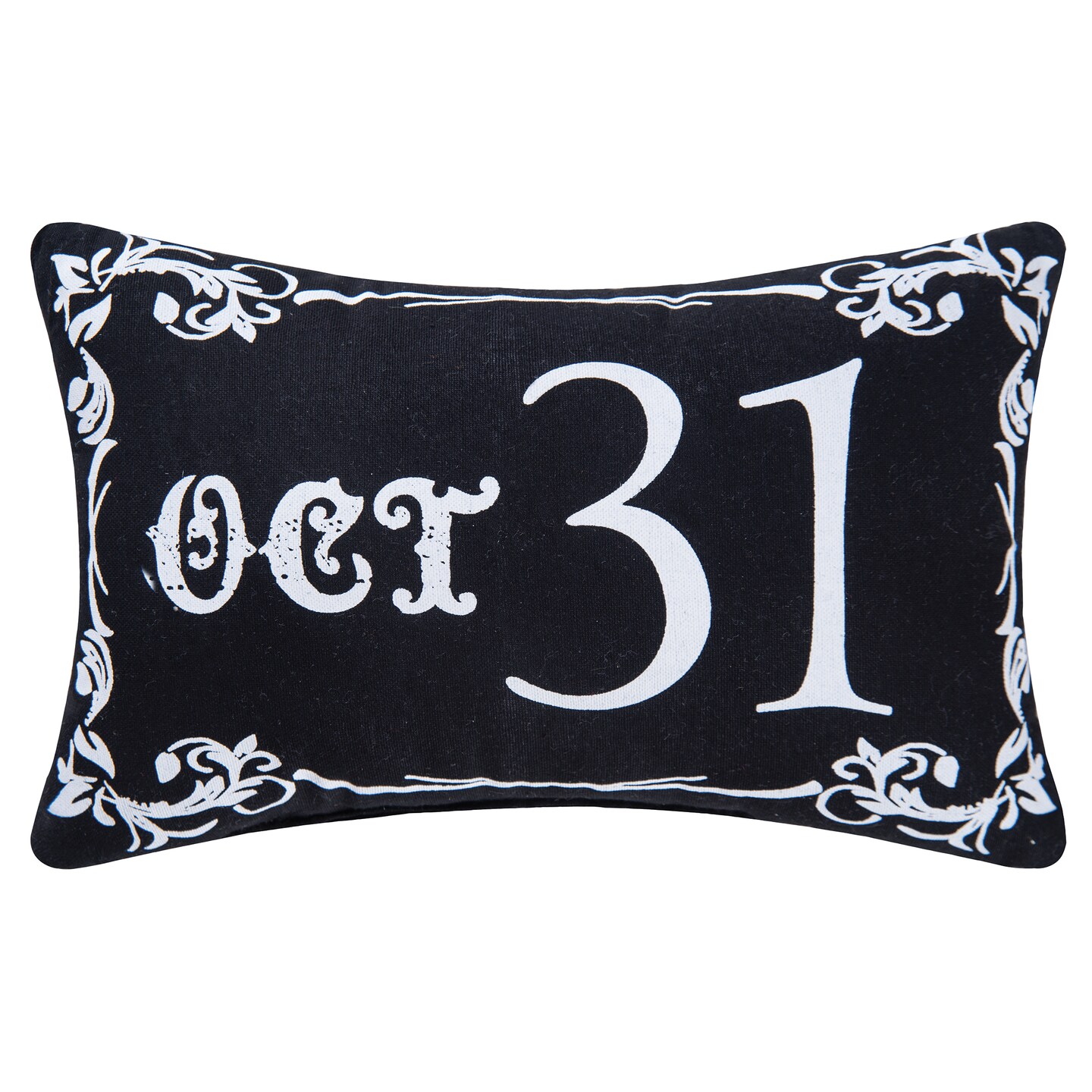 8&#x22; x 12&#x22; Goth Oct 31 Black Halloween Cotton Printed Petite Pillow