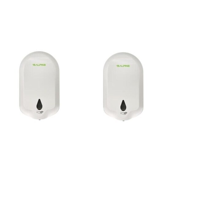 Alpine Industries   1100 ml. Wall Mount Automatic Liquid Gel Hand Sanitizer Soap Dispenser in White (2-Pack)