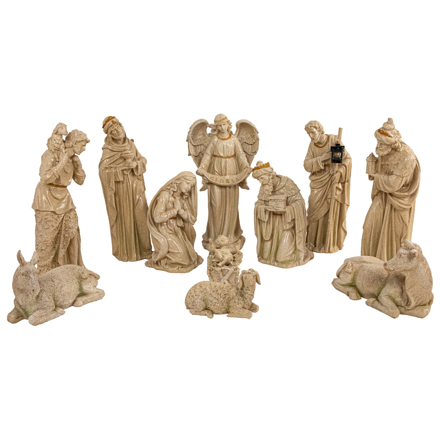 Northlight Speckled Traditional Christmas Nativity Set - 22.75" - 11-Piece