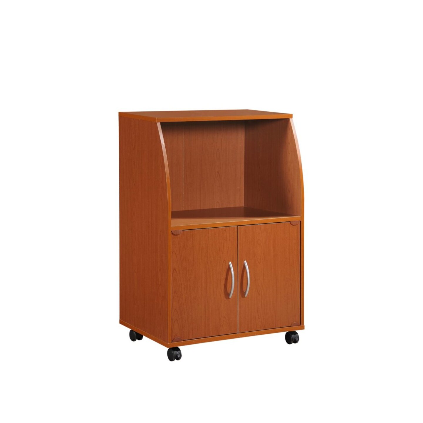 Contemporary Home Living 33 Cherry Red Solid Microwave Kitchen Cart