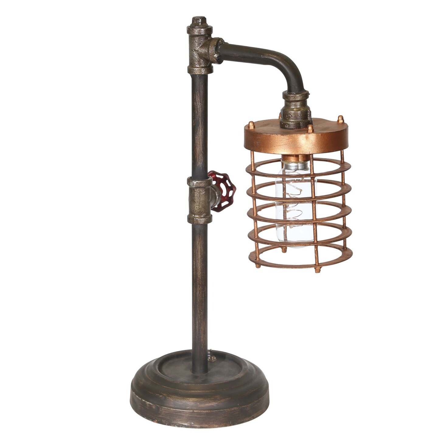 Kingston Living Industrial Table Lamp - 17.5&#x22; - Black and Brown