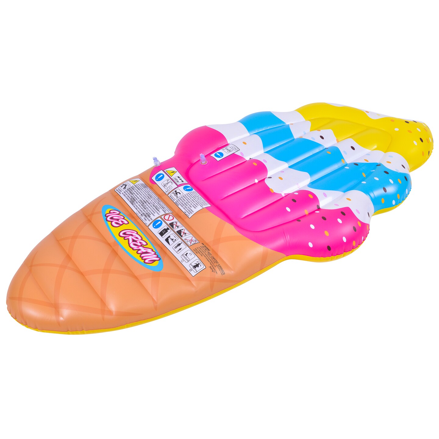Pool Central 5.5&#x27; Inflatable Pink and Blue Jumbo Ice Cream Cone Pool Float