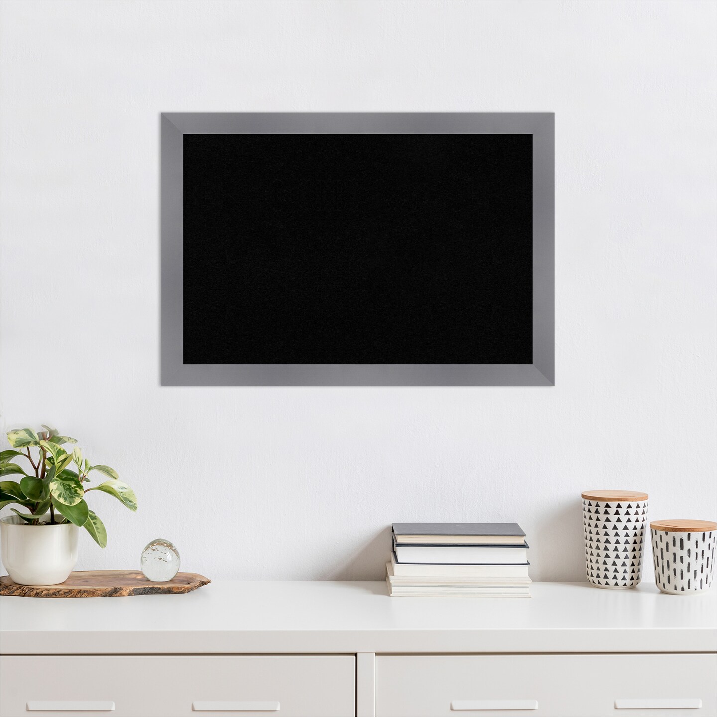 Edwin Wood Framed Corkboard, Black Cork