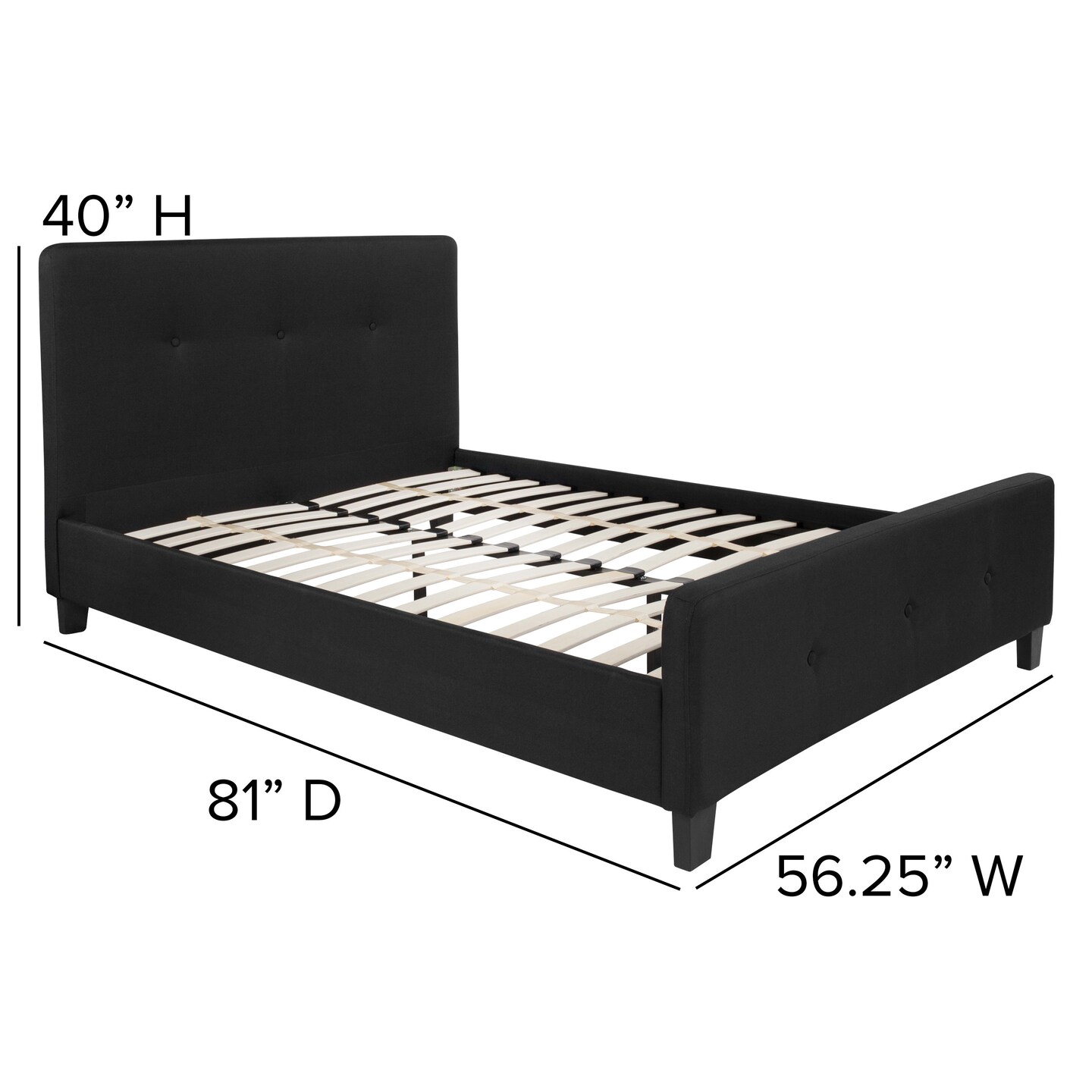 Merrick Lane Clarendon Platform Bed Contemporary Tufted Upholstered Platform Bed with Footboard