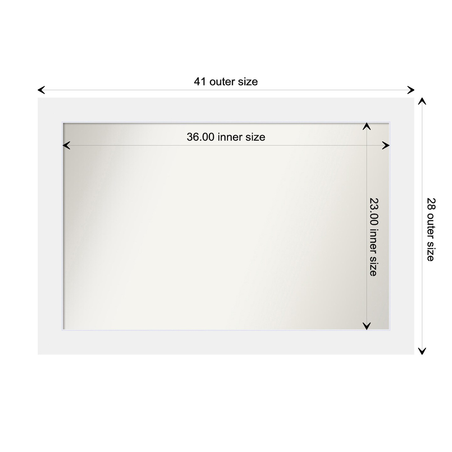 Corvino White Non-Beveled Custom Framed Bathroom Vanity Wall Mirror