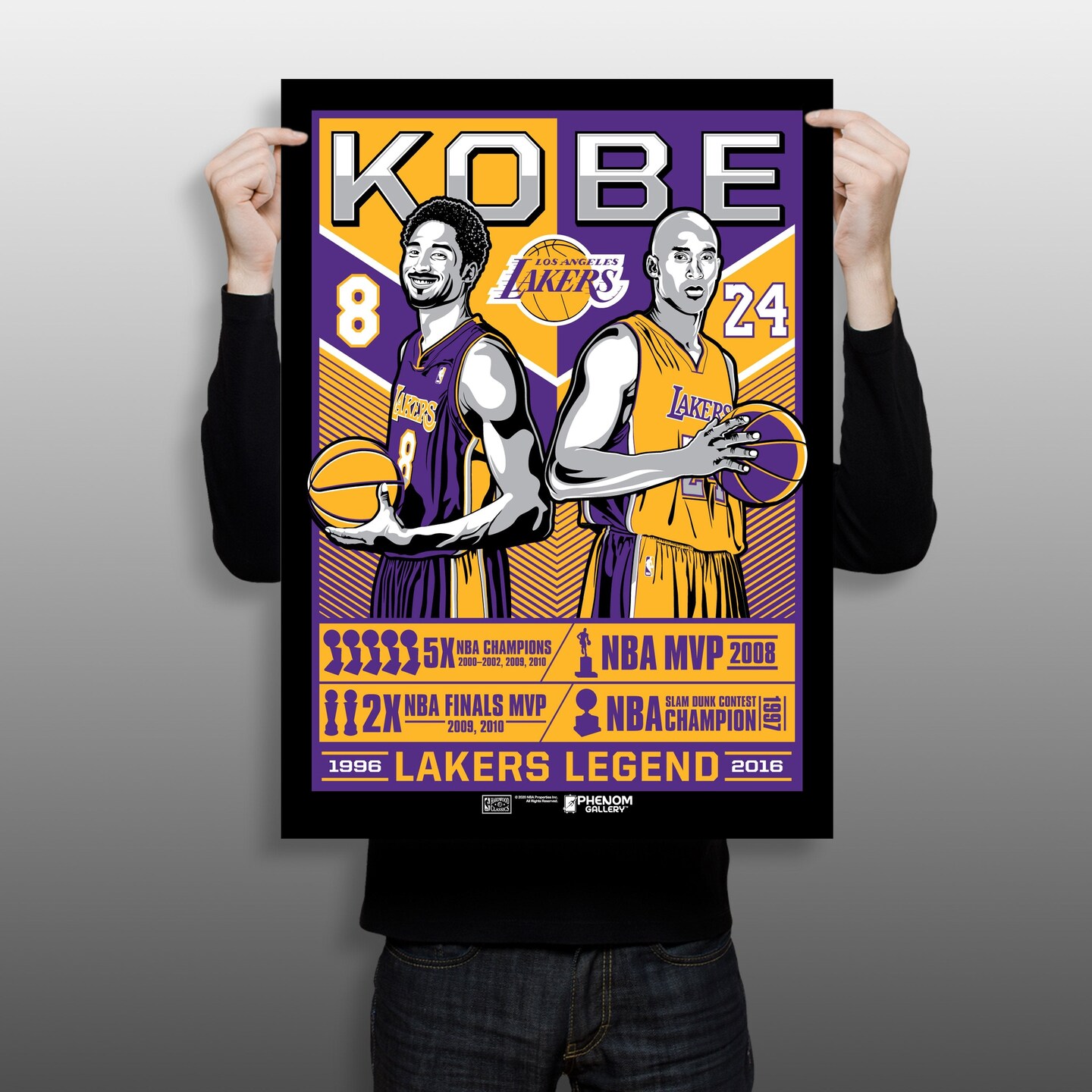 Phenom Gallery Los Angeles Lakers Kobe Legend Framed Serigraph (Black Mamba Edition)