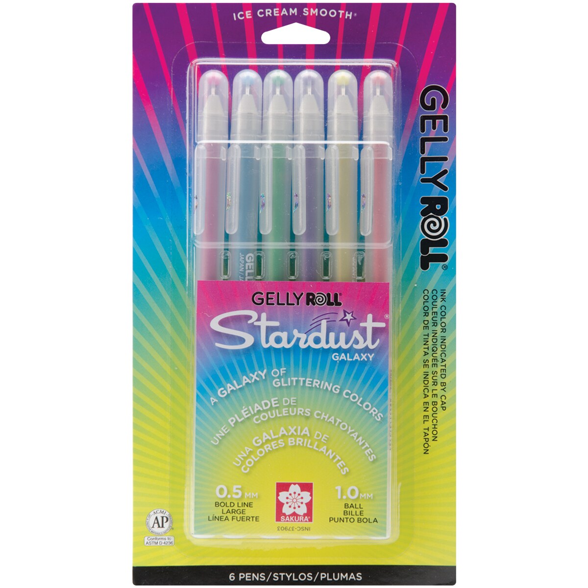 Gelly Roll Stardust Bold Point Pens 6/Pkg-Galaxy Collection