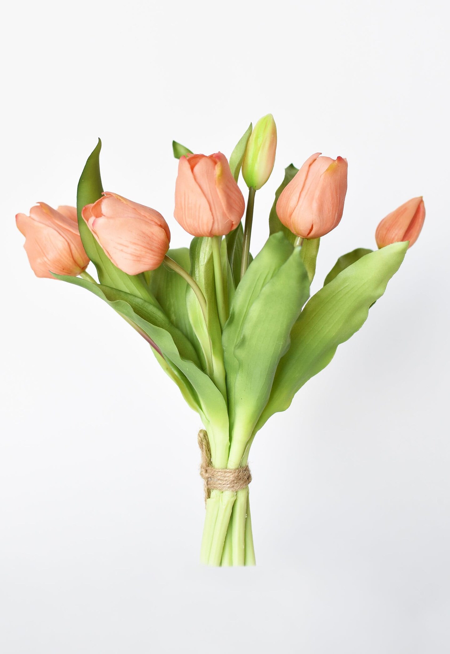 11.75&#x22; Faux Real Touch Orange Sorbet Tulip Stem Bundle