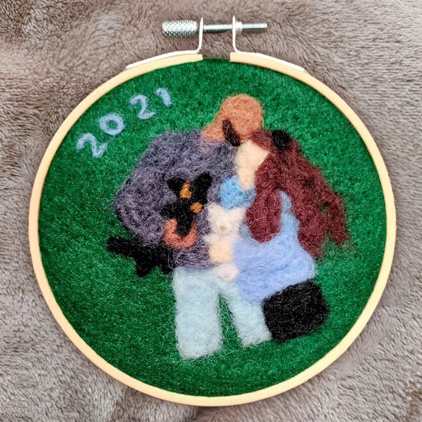 Needlefelted and Embroidered Portrait