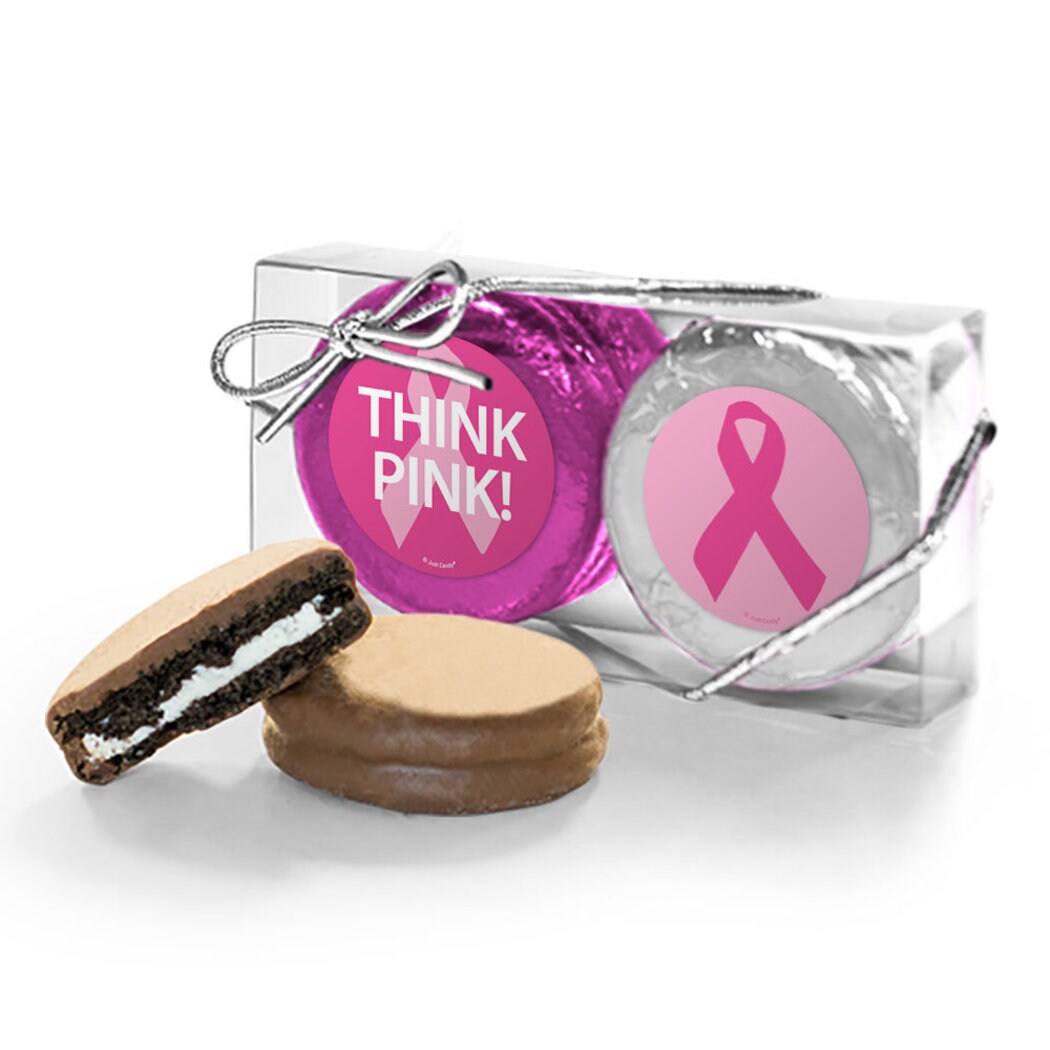 12 Pcs Breast Cancer Awareness Candy Chocolate Covered Oreos Cookies Favor Packs