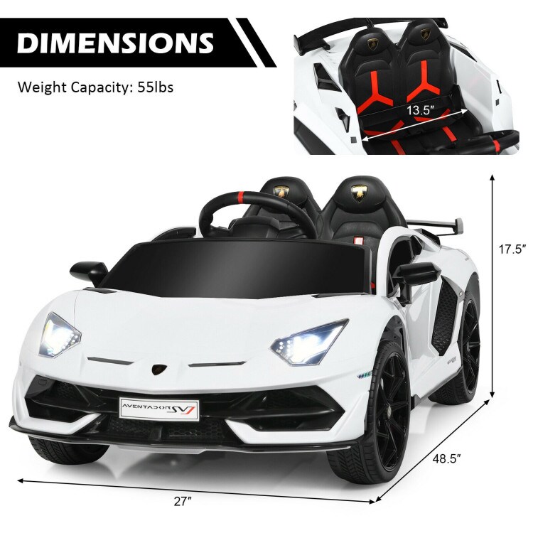12 V Lamborghini Licensed Kids Ride-On Car with Trunk and Music Function