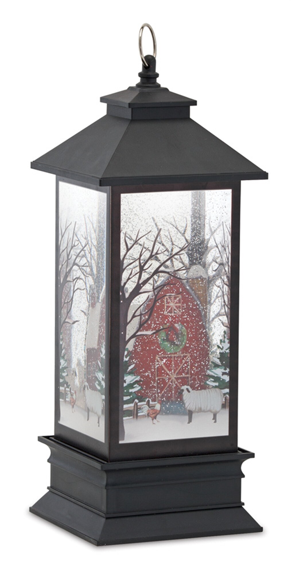 Barn Snow Globe Lantern