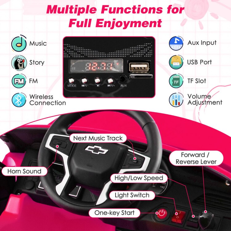 Electric Kids Ride-On Car with Remote Control and Music Player