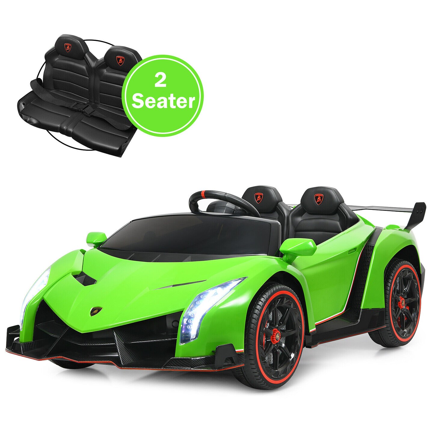 12V 2-Seater Licensed Lamborghini Kids Ride On Car with RC and Swing Function